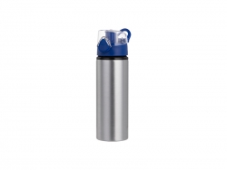 Sublimation 750ml Alu Water Bottle with Blue Cap (Silver) MOQ: 2000