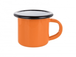 Taza Esmaltada Naranja 3oz/100ml (Borde Negro)