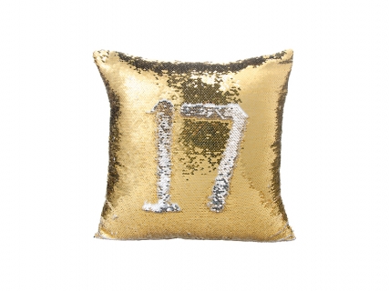 Sublimation Flip Sequin Pillow Cover (Gold w/ Silver)