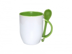 Mug JS Coating avec cuillère vert clair Sublimation