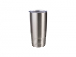 Sublimation 20oz Stainless Steel Tumbler with Ringneck Grip (Silver)