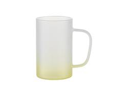 Taza de Cristal 18oz/540ml (Escarchado, Degradado Amarillo)