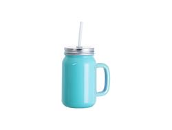 Mason Jar 12oz/350ml full color (Azul lago)