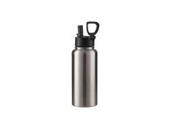 Garrafa de Água Inox com Bocal e Asa Rotatória 32oz/950ml (Prateado)