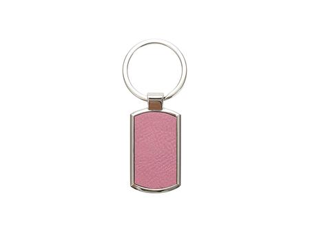 Engraving BlanksMetal Keyring w/ Engravable Leather (RND Corner Rect, Pink)