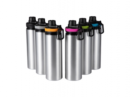 28oz/850ml Sublimation Blanks Alu Water Bottle with Color Cap (Silver)