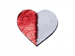 Lentejoulas adesivas (Coração, Vermelho Com Branco)
