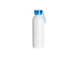 Botella Slim Deportiva Aluminio Blanca 25oz/750ml con Tapa Azul