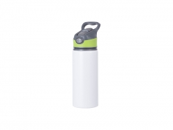 20oz/650ml Sublimation Blanks Alu Water Bottle with Color Cap (White)