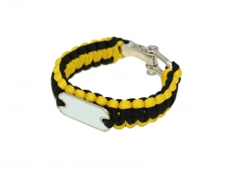 Bracelet en paracorde jaune et noir Sublimation Transfert Thermique