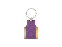 Engraved Leather Basketball Jersey Keychain(Yellow edge,4*6*0.2cm)