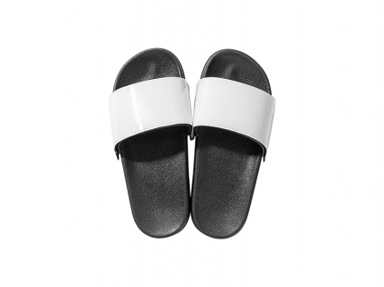 Adult Slippers w/ Sublimation PU Leather ( Black Sole)