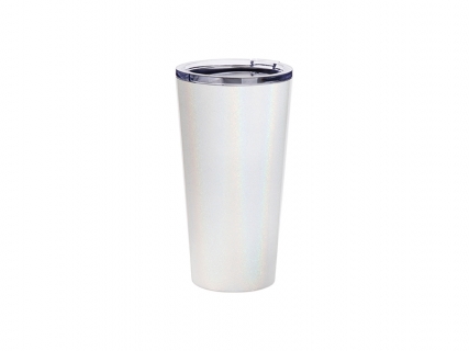 Sublimation 16oz/480ml Glitter Sparkling Stainless Steel Tumbler w/ Lid (White)