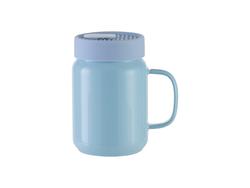 Mason Jar de Vidro 20oz/600ml com Tampa de silicone (Azul Claro)