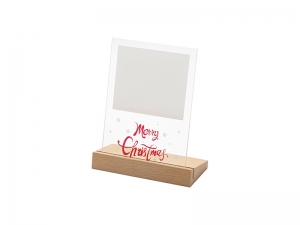 Sublimation Blanks Retangular Glass Photo Frame w/ White Patch (Merry Christmas, 12.7*17.8cm)