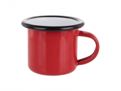 Taza Esmalta da Roja 3oz/100ml (Borde Negro)