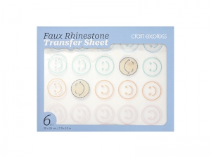 Faux Rhinestone Transfer Sheet 6pcs(Smiley)