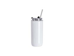 Tumbler Inox 17oz/500ml Flip Tampa de Clique e Canudo (Branco)