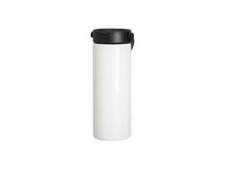 Copo de aço inoxidável de 900 ml com tampa de palhinha para portátil (branco)