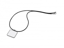 Pendentif rectangle sur cordon en caoutchouc Sublimation Transfert Thermique