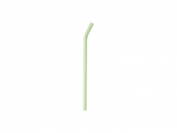 20cm Curved Green Glass Straw
