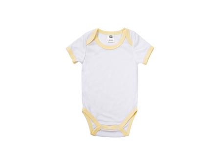 Baby Onesie Short Sleeve M(Yellow Edge,3-6M)