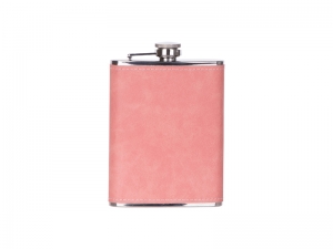 Sublimation 8oz/240ml Stainless Steel Flask with PU Cover (Pink)