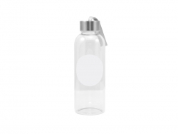 Botella Cristal 420ml Con Parche Blanco