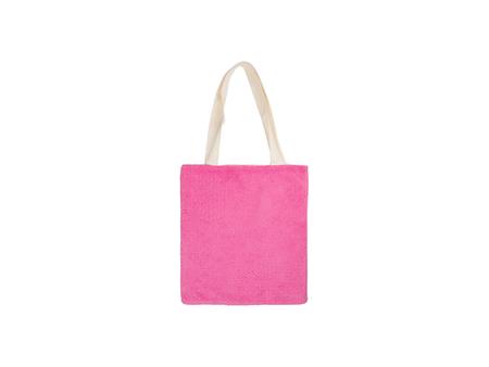 Sublimation Blended Plush Tote Bag(White w/ Pink,34*37cm)
