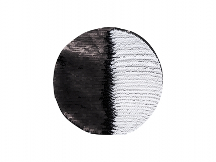 Sublimation Flip Sequins Adhesive (Round, Black W/ White)