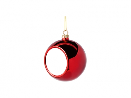 Sublimation 8cm Plastic Christmas Ball Ornament (Red)