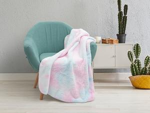 Tie Dyed Faux Fur Lined Sublimation Minky Blanket(White, 127*152cm/50&quot;x 60&quot;)