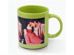 Sublimation 11oz Full Colour Mug with White Patch-Green