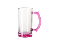 Sublimation Blanks 16oz Clear Beer Mug(Purple Bottom &amp; Handle)