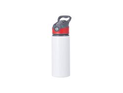 Botella Aluminio 20OZ/650ml Tapa Roja(Blanco)