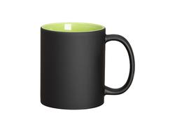 11oz Two-Tone Engravable Matte Black Mug (Green)