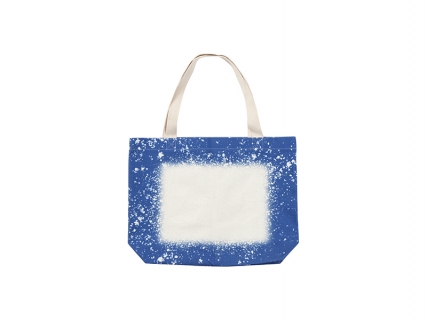 Sublimation Blanks Blue Bleached Starry Linen Tote Bag