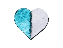 Lentejoulas adesivas (Coração, Azul Claro Com Branco)