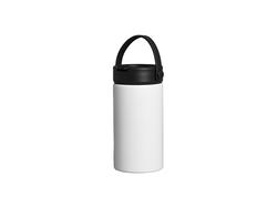 Copo de aço inoxidável de 600 ml com tampa de palhinha portátil (branco)