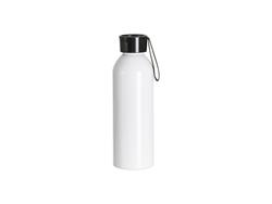 Botella Slim Deportiva Aluminio Blanca 25oz/750ml con Tapa Negra