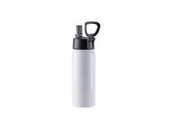 Garrafa de Água Inox com Bocal e Asa Rotatória 18oz/550ml (Branco)