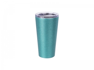 Sublimation 16oz/480ml Glitter Stainless Steel Tumbler w/ Lid (Light Blue)