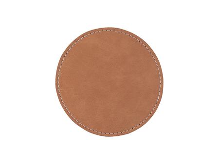 Sublimation PU Leather Round Mug Coaster (Brown, 9.5cm)