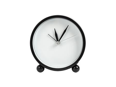 Reloj de alarma con inserción de aluminio sublimable (10.5*10.7*4cm, Negro)