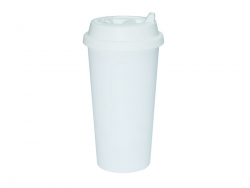 Mug de voyage ECO en plastique avec couvercle blanc Sublimation Transfert Thermique