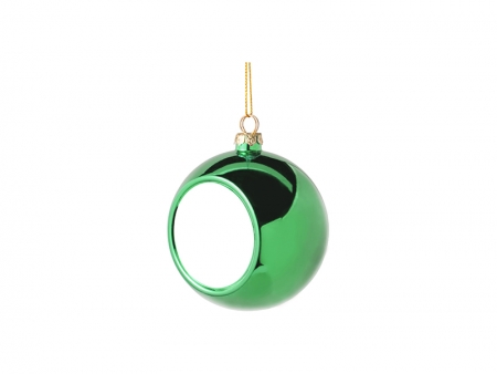 Sublimation 8cm Plastic Christmas Ball Ornament (Green)