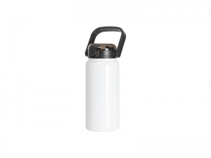 Sublimation Blanks 42oz/1250ml Stainless Steel Tumbler w/ Wide Mouth &amp; Black Portable Straw Lid(White)