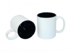 Mug blanc 330 ml avec intérieur noir Sublimation Transfert Thermique