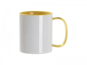 Sublimation Blanks 11oz Two-Tone Color Mug - Yellow (Glass Yellow Handle)