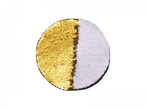 Sublimation Flip Sequins Adhesive (Round, Gold W/ White)
